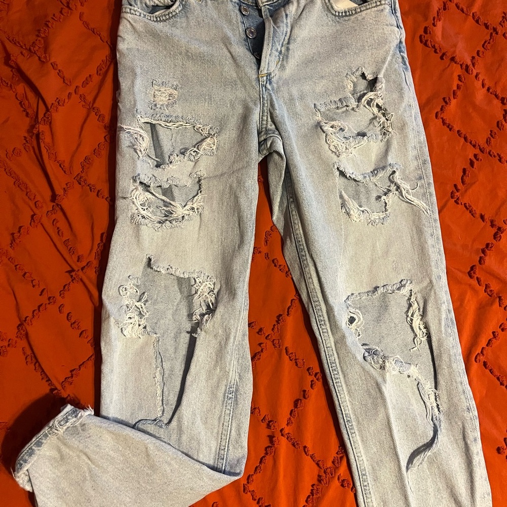 Distressed Light Blue Women's Jeans